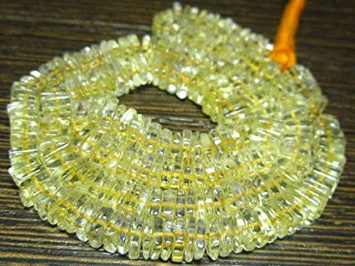 Citrine Smooth Flat Heishi en pierres naturelles 5-6mm de qualité gemme pour bijoux