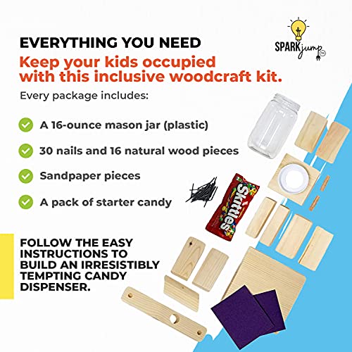 Sparkjump Diy Candy Dispenser Wood Building Kit | Real Wood | Great Gift Idea For Boys And Girls Alike | Stem Teaching Tool #TOP2