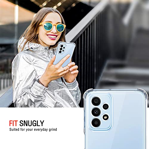 Image of Lustree Back Cover Transparent Case Compatible with Samsung Galaxy A23 | Clear + TPU Case with 4 Corner Air Cushion Protection & Camera Protection | Slim& Stylus Cover
