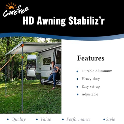 Carefree Of Colorado HD Awning Stabiliz'r Pole Kit - Awning Pole & Tie Down Kit - RV Awning Support & Accessories (108" Extended Length) by CAREFREE - Image 2