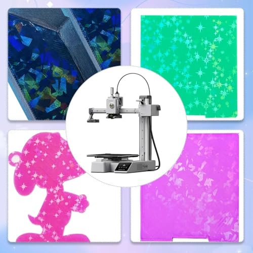 Image of IdeaFormer-3D Spring Steel Build Plate for Bambu Lab A1 Mini, Rainbow Confetti PEF+Galaxy PEY Double Sided Flexible Sheet, 184x184mm