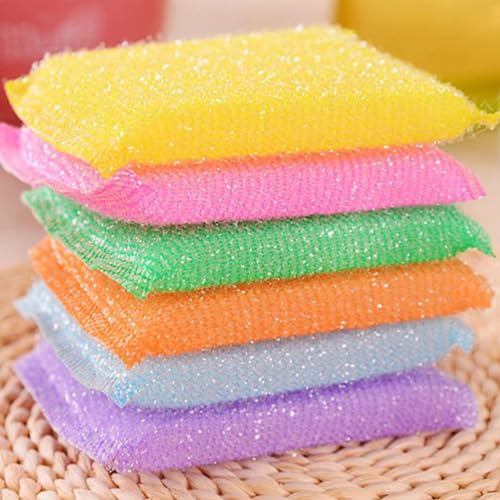 Image of CLISPEED 20pcs Multi-Purpose Scouring Pad Non-Scratch Cleaning Sponges for Pots Pans Dishes Utensils Non-Stick Cookware Kitchen Bathroom Dish Sponge, 9.50X8.00X1.50CM