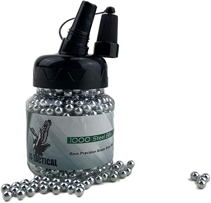 Pallini di 6 mm di diametro per Airsoft / Softair, in acciaio, 1.000 pezzi