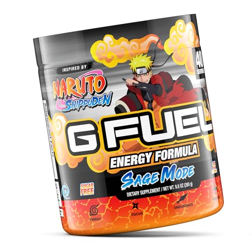 Image of G Fuel Sage Mode Energy Drink Powder, Pre Workout Caffeine Mix for Gaming, Sugar Free Focus Amino, Vitamin + Antioxidants, 9.9oz (Grapefruit + White Peach, 40 Servings)