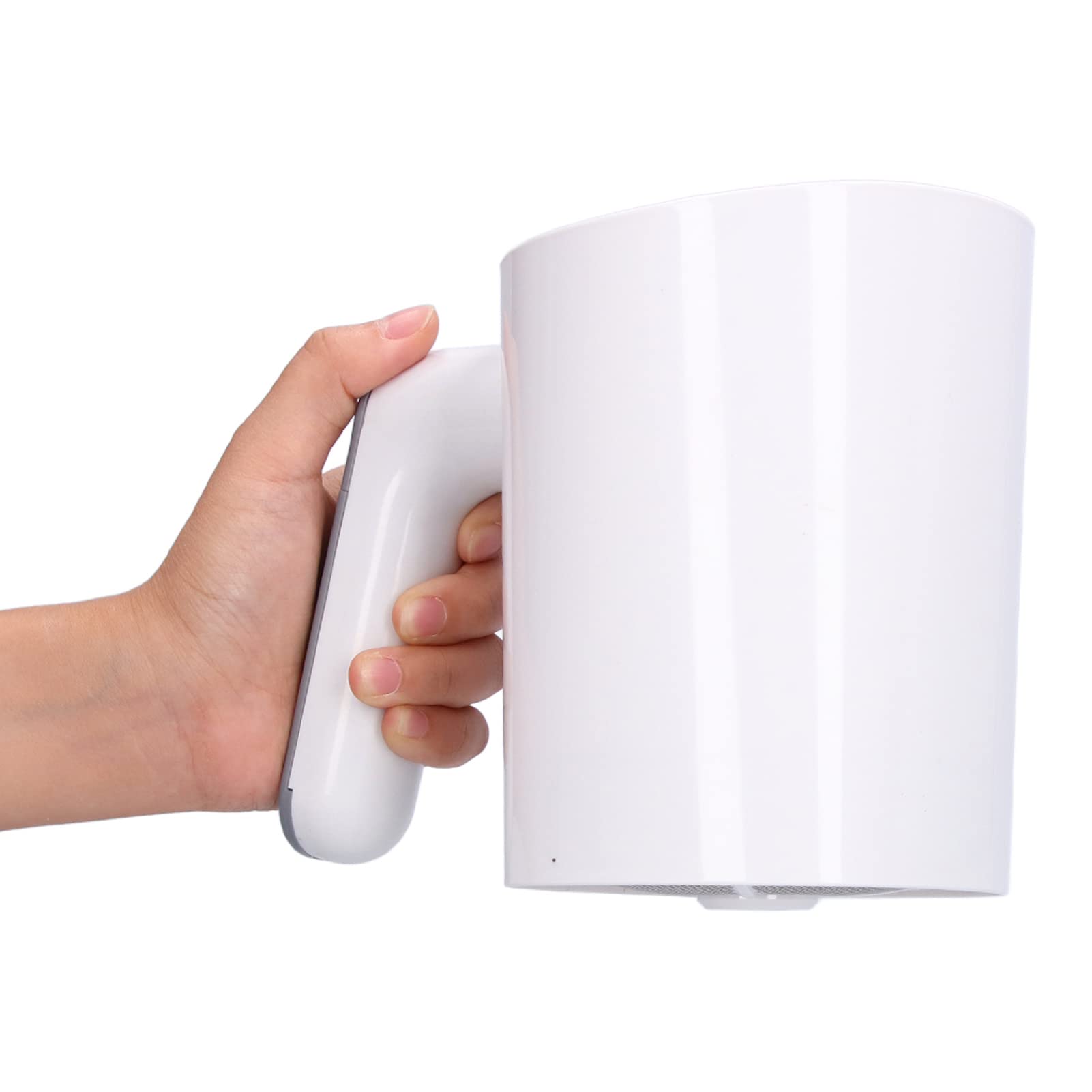 Tamiz de harina eléctrico de mano con forma de taza, tamiz de polvo de acero inoxidable para hornear en casa, cocina, harina, azúcar glas con 2 modos, diseño fácil de limpiar