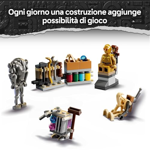 Star Wars Calendario dell'Avvento 2025 per Bambini da 6 Anni in su - Giocattolo per il Conto alla Rovescia di Natale con 24 Sorprese Incluse 2 Minifigure e 5 Figure di Droidi, Idea Regalo - 75418 - Lego - Immagine 3