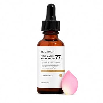 Rose Serum 77% with 20% Niacinamide Korean Skincare, Pores & Skin Texture Ultra Hydrating Serum, Antioxidant, Soothing & Gentle Formula for All Skin Types, 1.69oz