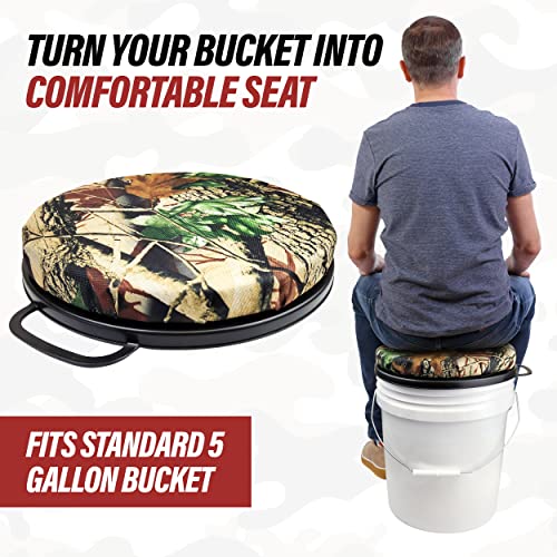 Gearhill 5 Gallon Bucket Seat Cushion, 360 Degree Swivel Bucket Lid Padded With Memory Foam, Bucket Seat Cover Used For Hunting Gardening And Camping Fishing Seat #TOP7