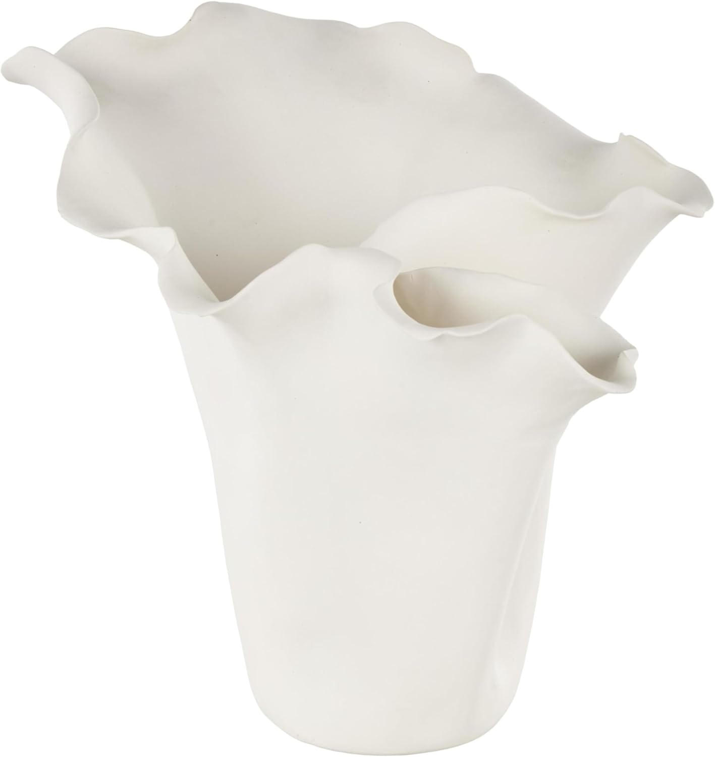 Deco 79 Ceramic Floral Decorative Vase, Abstract Floral Inspired Centerpiece, Flower Vase for Home Decoration, Cream, 10" x 10" x 10"