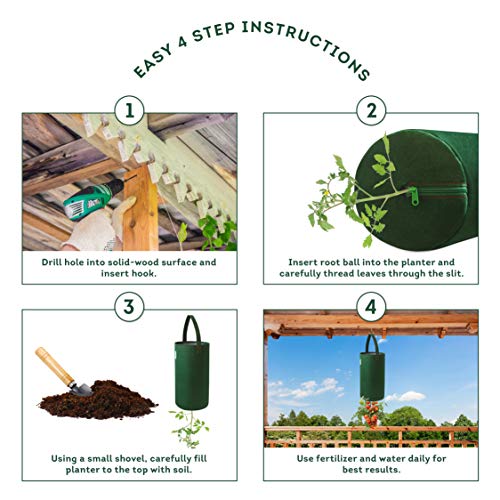 Pri Gardens Upside Down Tomato Planter, 2- Pack(Requires Plants,Soil And Fertilizer, Not Included) #TOP4