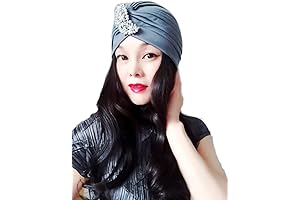 Grey White Feather Shape Gem Turban, Full Turban, Turban Headband, Turban Hat,...