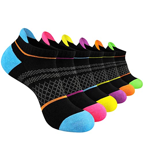 Image of eallco Womens Ankle Socks Athletic Running Short Socks With Cushioned Sole 6 Pairs