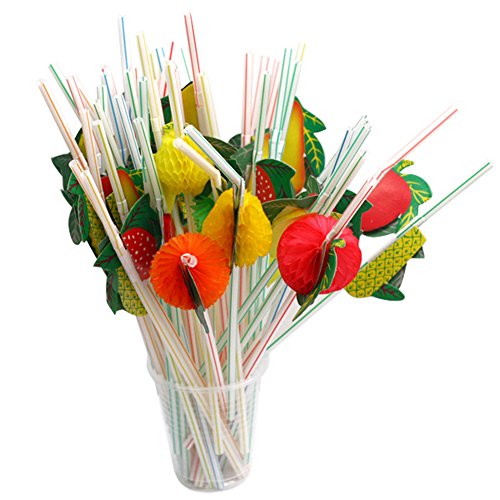 Set de 100 Pitillos Desechables Flexibles de Colores miniatura 1