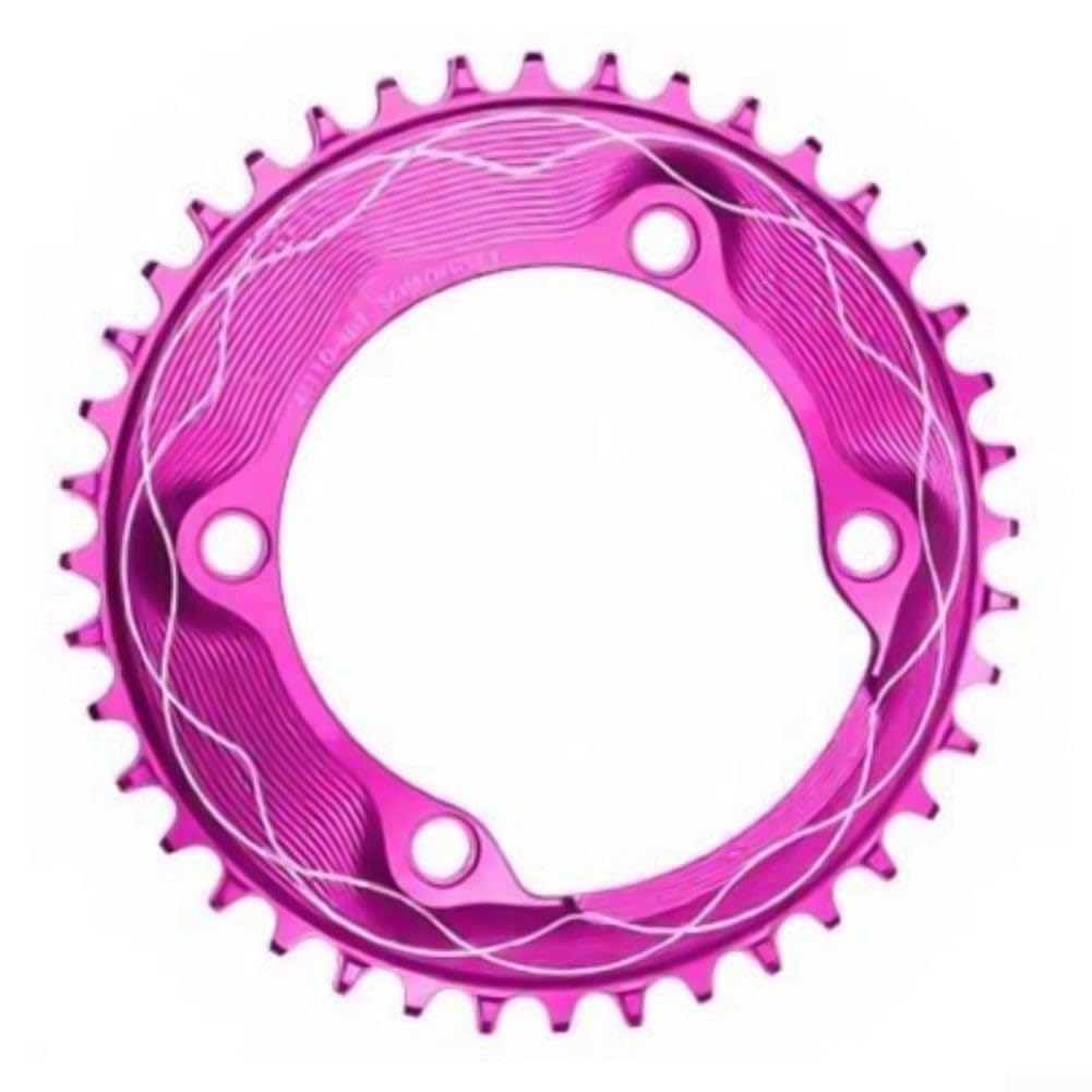 Belnotelt Narrow Wide Chainring 110BCD 4 Bolt with 3mm Offset, CNC Aluminum Alloy Bike Chainring for Road for gravel MTB, Anti-Drop Teeth Design, Black Red Purple Pink(52T pink)