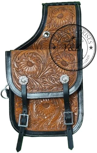 Miniatura 2 de Y&Z - Bolsa de cuero occidental para caballos, equitación y paseos en sendero de placer, adecuada para montar a caballo y carreras de barril, bolsa