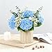 Cherica Real Touch Blue Hydrangea Artificial Flowers with Stems, Fake Silk Flowers for Outdoors, 3 Pcs Artificial Flowers for Home Decor Wedding Bouquets Centerpieces Vase