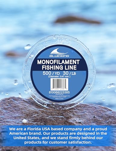 Image of BLUEWING Monofilament Fishing Line Clear Mono Fish Wire Thin Diameter String 6-400 lbs, 50-3000 Yards