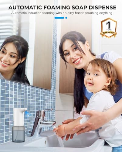 Image of Automatic Soap Dispenser, 350ml Sensor handwash Dispenser Bottle, Touchless Rechargeable Foaming Handwash Dispenser for Kitchen, Bathroom, Office