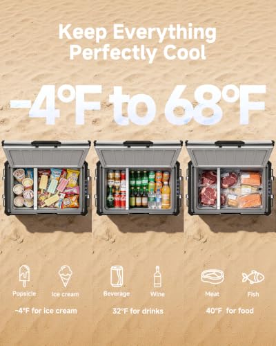 Image of BODEGA 12V Car Refrigerator, 63QT Stainless Steel Dual Zone