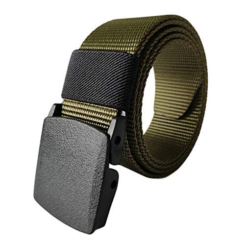 Mens Nylon Adjustable Belt Canvas Breathable Military Tactical Waist Belt Outdoor Web Belt with Plastic Buckle