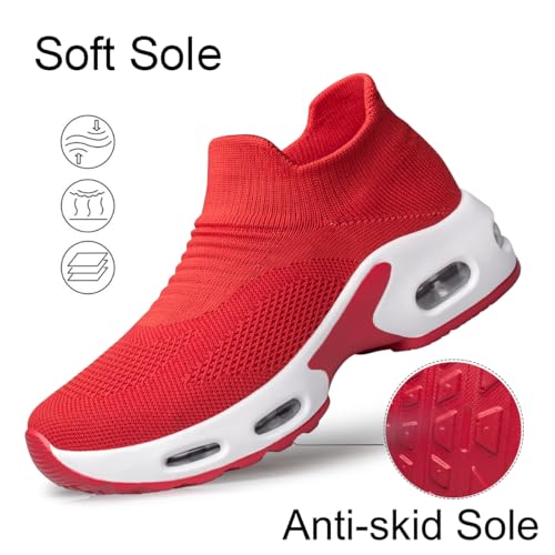 Image of YHOON Women's Slip-On Walking Shoes Sock Shoes Women Mesh Athletic Sneakers Nurse & Work Shoes