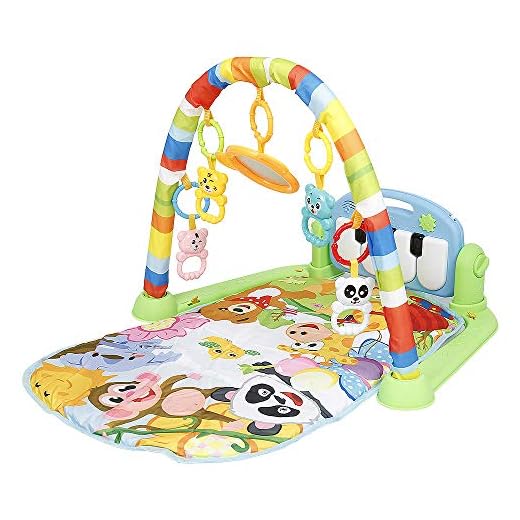 Tapis d'éveil Bébé, Tapis d'éveil et de jeux pour Nouveau-né avec Musique et Lumières,Tapis de Jeu épaissi bébé Fitness Piano pour Naissance en Garçons et Filles, Arches de Jeu et Jouets