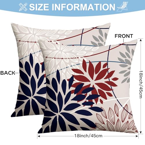 Housse de coussin extérieur imperméable dahlia pour jardin cosy