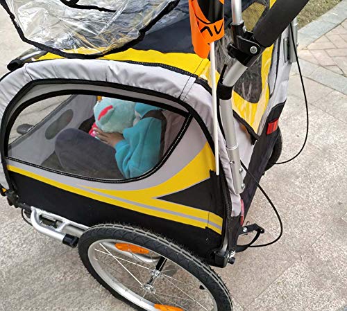 Kids Bike Trailer - Jogger Travel Buggy Kinderen - Kan Accommoderen 2 Kinderen - Trailer Kinderwagen - Aluminium Frame - Afbeelding 6