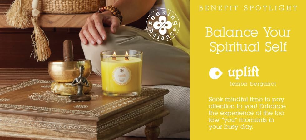 Miniatura 5 de Root Candles Seeking Balance Wood Wick Spa Candle Velas de aromaterapia, 12 onzas, elevadas limón y bergamota