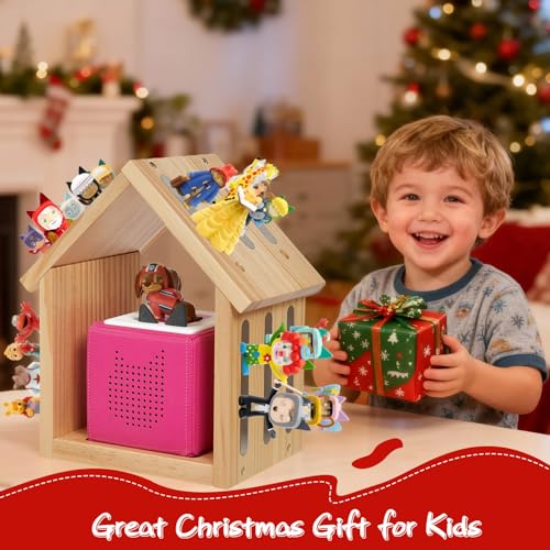 Étagère Toniebox bois pour rangement mural de 20-24 figurines enfants - 6