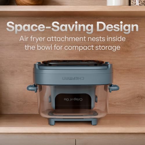 Chefman Crisp n’ Go 4 Qt Glass Air Fryer, 4-in-1, PFAS-Free Bowl & Rack | Air Fry, Bake, Broil & Slow Cook, Plus Dehydrate, 450F Max Temp, Dishwasher-Safe Bowl, Serve & Store Lid, Digital Controls - image 6
