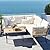 YITAHOME 4 Pieces Patio Furniture Set, Outdoor Rattan Woven Conversation Sectional L-Shaped Sofa with 5 Seater for Backyard, Porch, Boho Detachable Lounger with Cushions and Side Table - Beige