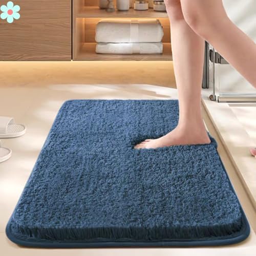 Image of HOWNICE Door mat for Bedroom,Bathroom,Kitchen,Living Room,Home Entrance,Room Mats,Foot Mats,Floor mat,Main Door,Rug,Non Slip Mats,Door Mate,Fluffy,Doormat,Door Matt (Microfiber Bath Mat Blue)