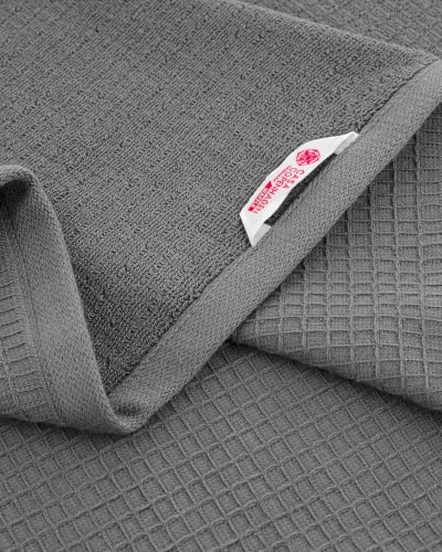 Image of Casa Copenhagen, Egyptian Cotton - Waffle Terry Towel 4 Piece 100% Cotton Large Bath Towel Set - Grey Violet