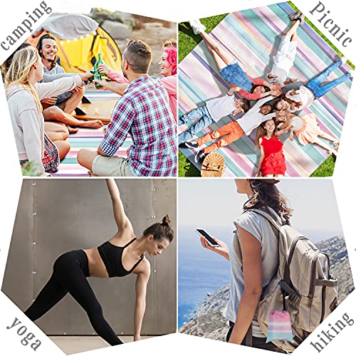 Sandproof Beach Blanket 79"×83" Large Waterproof Beach Mat For 4-7 Adults, Portable Quick Drying Picnic Blanket Outdoor Blanket For Travel, Camping, Hiking, Coloful Painting #TOP5