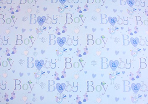 Simon Elvin BABY BOY WRAPPING PAPER - 2 SHEETS OF GIFT WRAP & ONE TAG - SE2594
