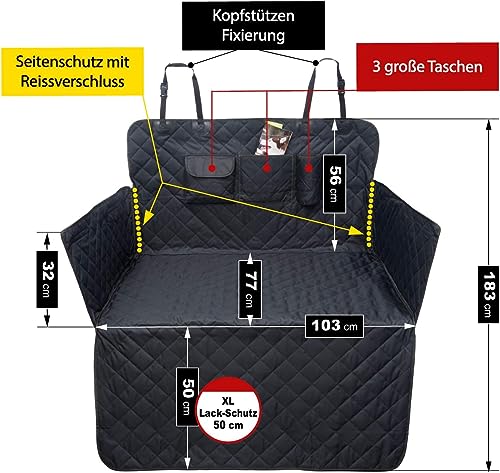 Hundedecke für Autos von Jamaxx Pets – XXL Kofferraum Schondecke