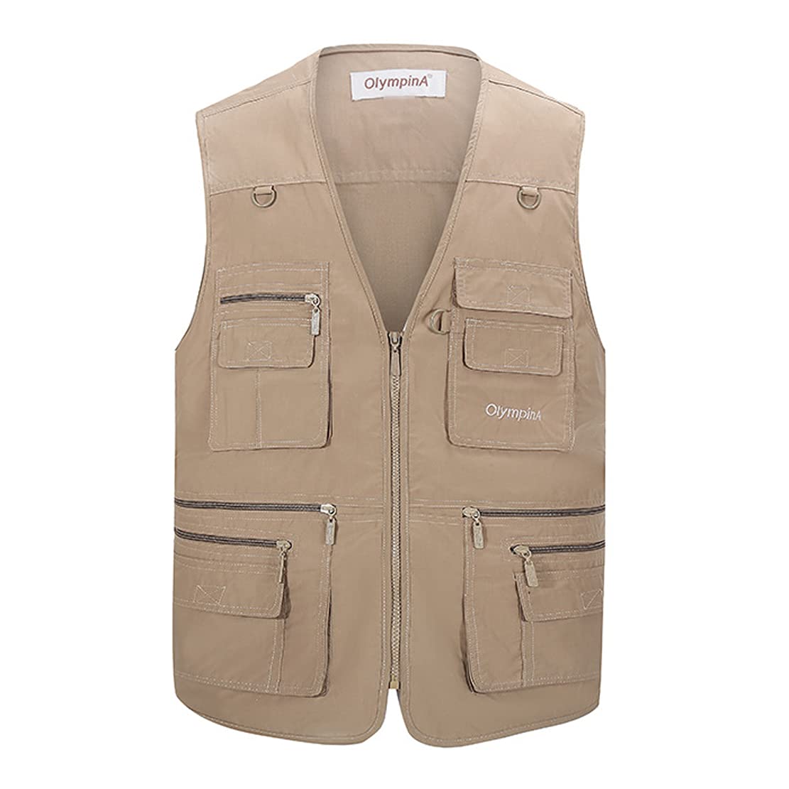Hwalleum Men's Multifunctional Outdoor Casual Gilet, Mens Summer Lightweight Vest Waistcoat Safari Multi Pocket Working Fishing Hunting Hiking Gilets Jacket Breathable Quick Dry Photography Top