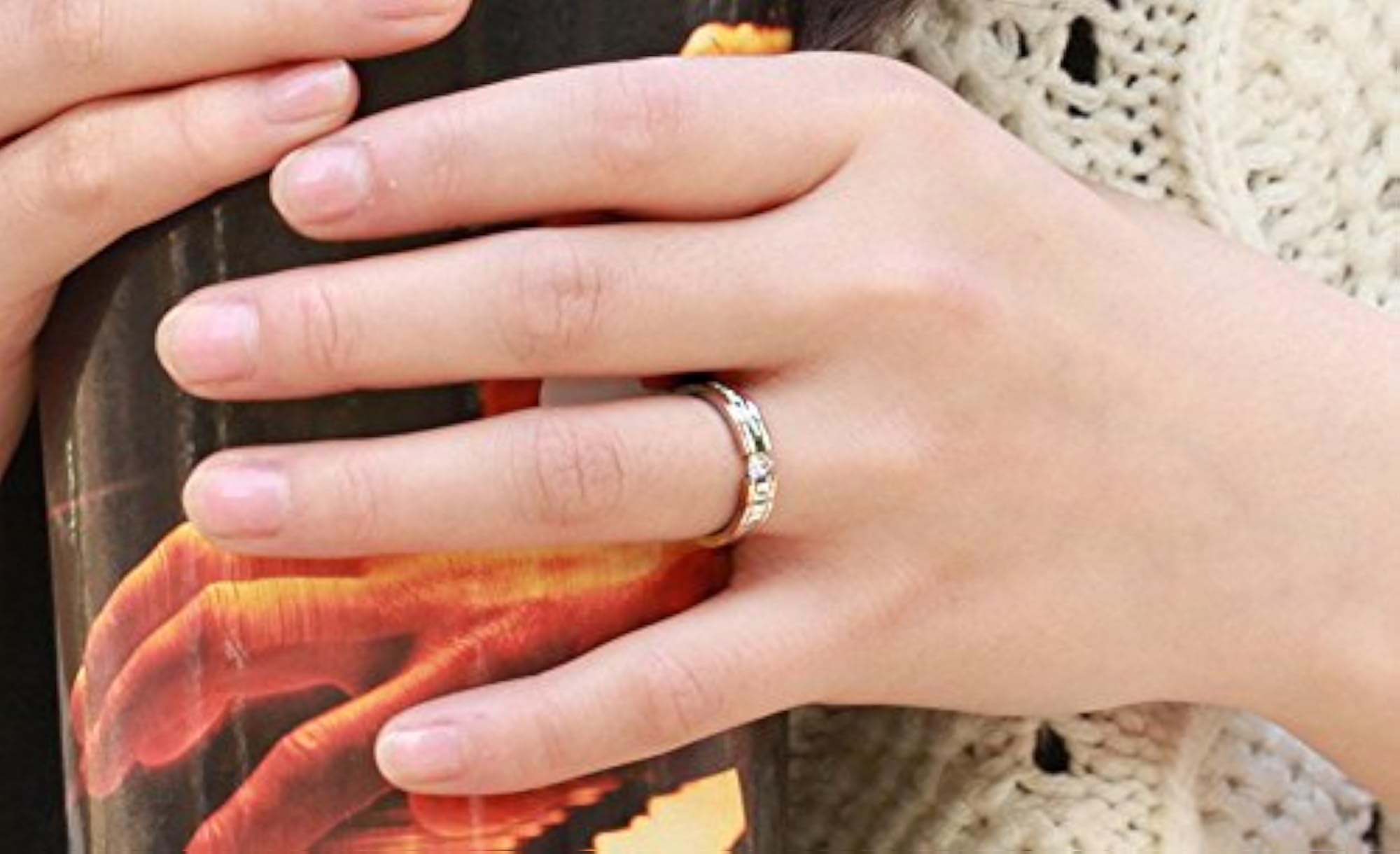 Couple's 316L Stainless Steel My Love Crystal Rings