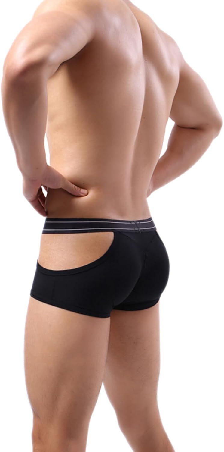 Evankin Men Sexy Boxer Briefs Hollow Out Underwear Ice Silk Trunks Breathable Lingerie Boxers with Bulge Pouch - Image 4