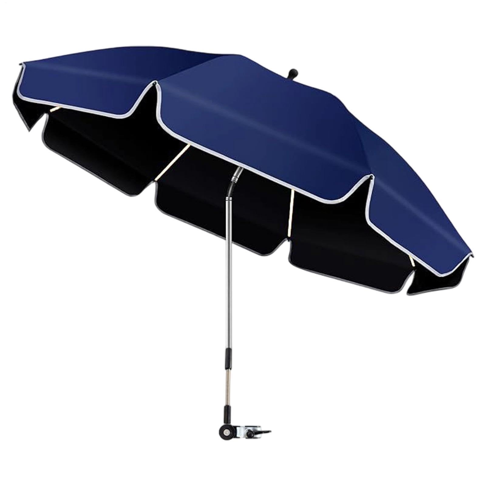 Generico Parasol z klipsem na krzesło - 360° regulowany dach z klipsem i ochroną przed promieniowaniem UV, parasol wędkarski z zaciskami - na zewnątrz kemping plaża ogród wędkowanie balkon wakacje
