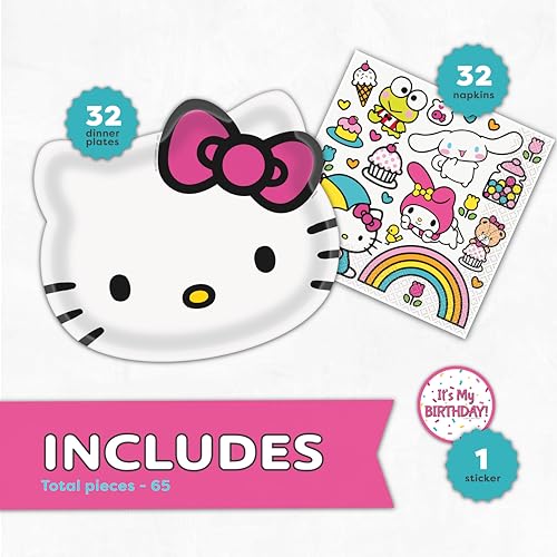 image for Unique Hello Kitty Birthday Decorations & Party Supplies | Serves 32 |