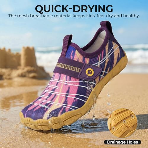 Image of SEEKWAY Barefoot Water Shoes for Kids - Wide Toe Box and Quick-Dry Sand Shoes Toddler for Hiking Swim Beach Pool Kayak Sport Accessories, Camping Essentials Must-Haves for Boys Girls Sizes