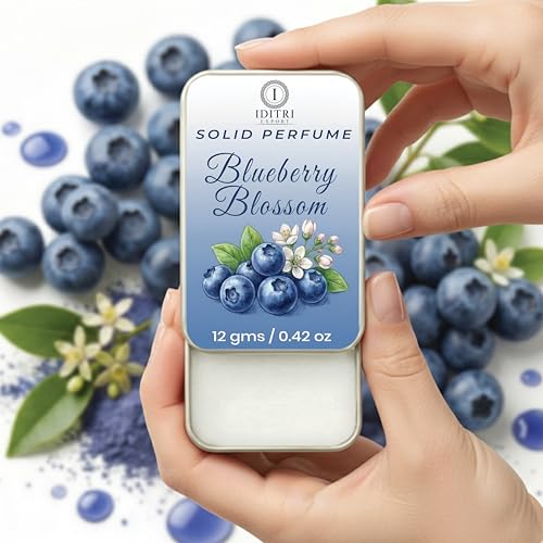 Image of Solid Perfume |blueberry blossom&Noir Alcohol Free Wax Perfume Balm, Long Lasting | Pocket Tin 12g, Pack Of 2| Non Greasy Smooth Glide, Travel Friendly Unisex Gifts He Or Her