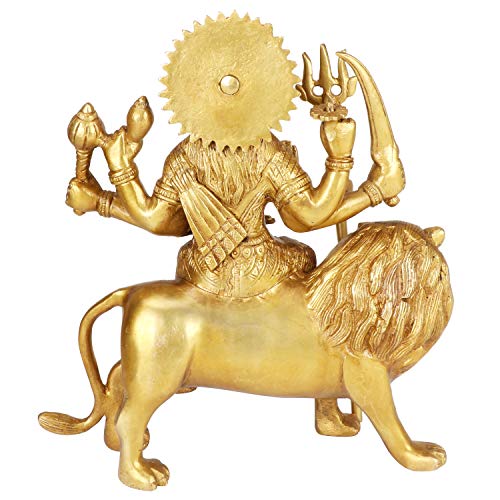ARTVARKO Goddess Vaishno Devi | Maa Durga Murti for Puja Statue Brass Sculpture Art Indian Decor Puja Idol 9.5 Inches
