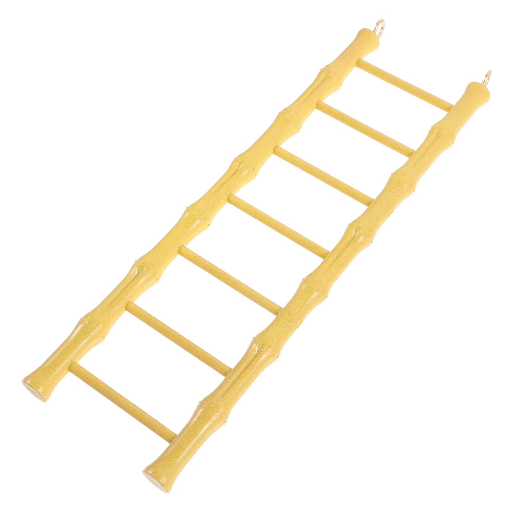 LOORGVEL Yellow 2 Pcs Parrot Climbing Step Ladder Toy Plastic Safe Smooth Jump and Climbing Cage Hanging Accessories for Lovebirds Parakeets