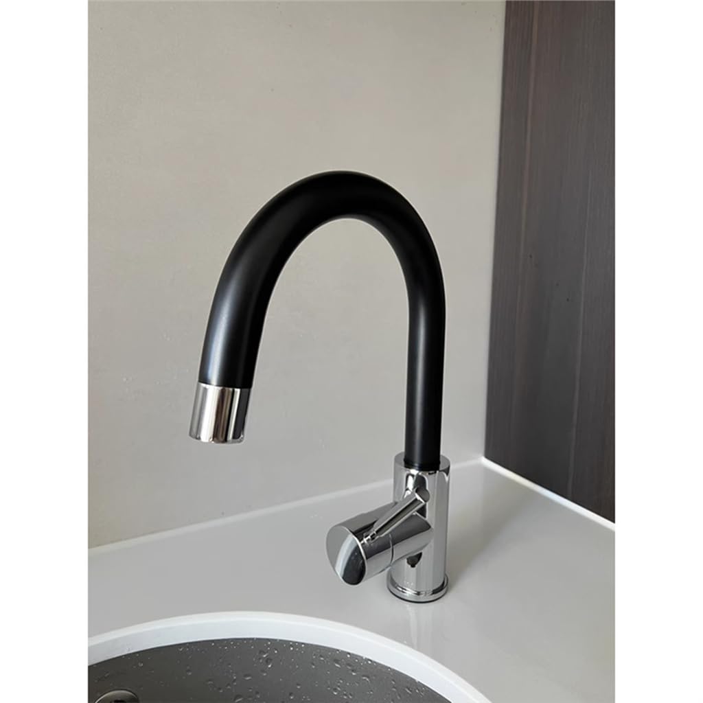Robinet de Cuisine avec Douchette Extractible Mitigeur Cuisine Acier Inoxydable 2 Modes de Pulvérisation Robinetterie Evier de Cuisine Pivotant à 360°,Noir