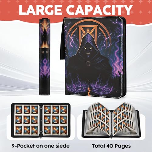 Image of 9 Pocket Card Binder for MTG /YGO /PTCG /Game Cards, Holds 720 Cards,Premium Card Collector Book for TCG Players,Toys Gifts for Kids-Purple