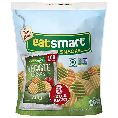 Eatsmart Snacks Veggie Crisps, 100 Calorie Multipack, Sea Salt, 8 Count