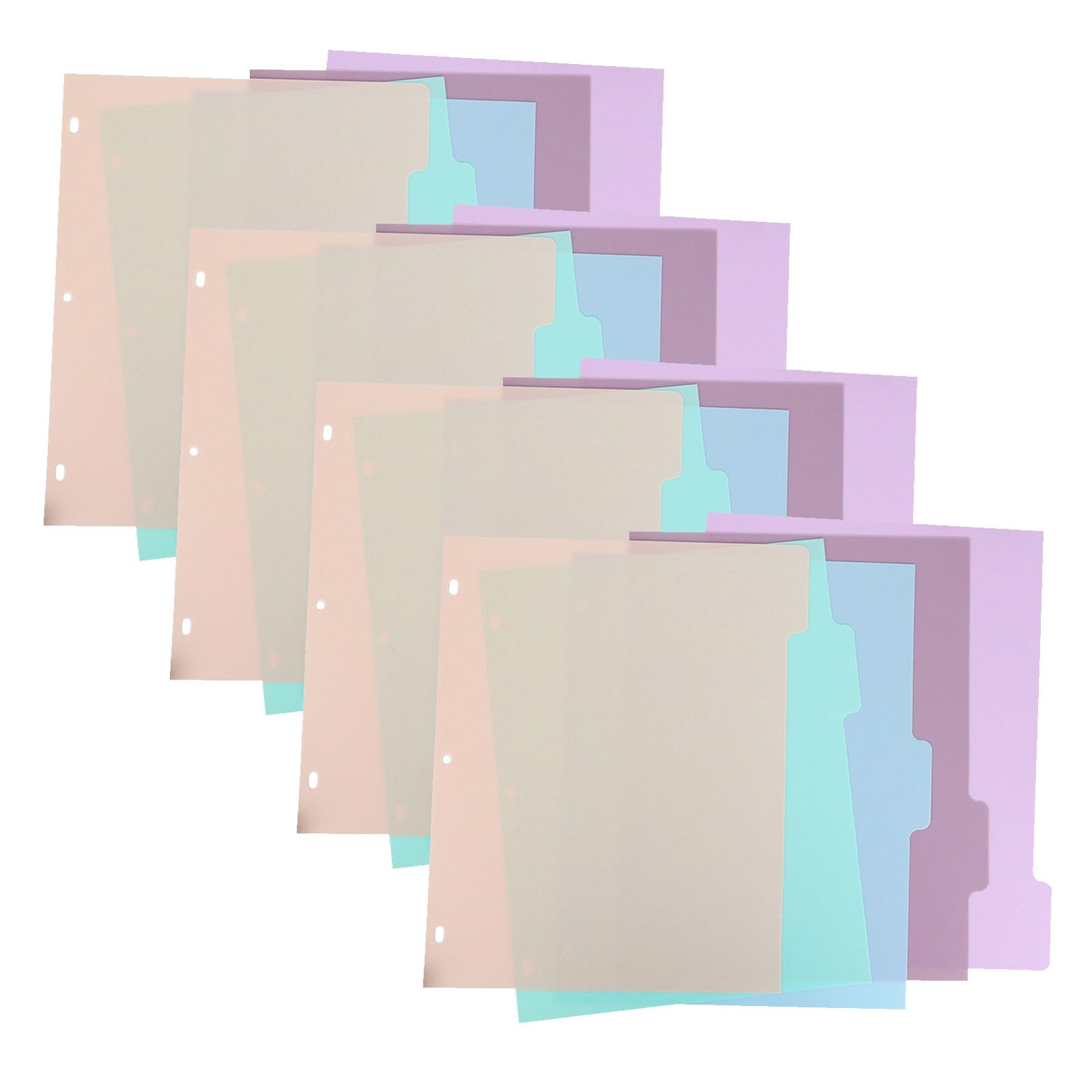 20pezzi Divisori per Raccoglitori in Plastica da Divisori per Pagine di Quaderni Mobili Portatili per Raccoglitori ad Anelli Anelli per Sezioni di Cartelle per Linguette